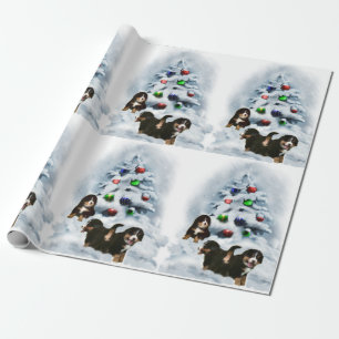 Bernese Mountain Dog Puppies Christmas Wrapping Paper