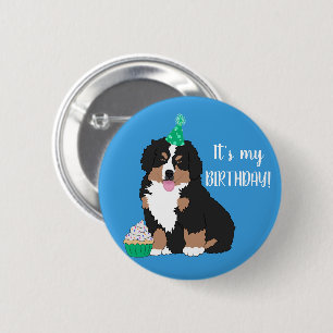 Bernese Mountain Dog Puppy Birthday 6 Cm Round Badge