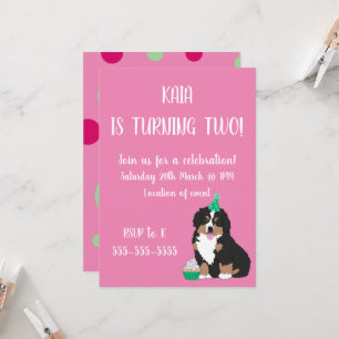 Bernese Mountain Dog Puppy Birthday Invitation
