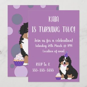 Bernese Mountain Dog Puppy Birthday Invitation