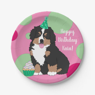 Bernese Mountain Dog Puppy Birthday  Paper Plate