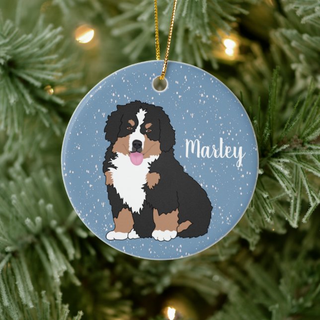 Bernese Mountain Dog Puppy Ceramic Tree Decoration (Tree)