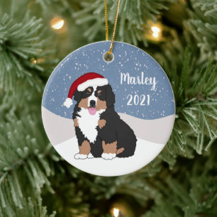 Bernese Mountain Dog Puppy  Ceramic Tree Decoration