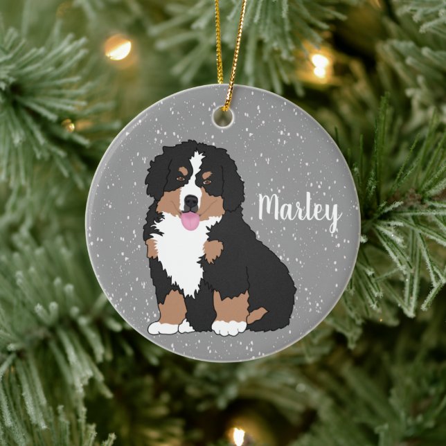 Bernese Mountain Dog Puppy  Ceramic Tree Decoration (Tree)