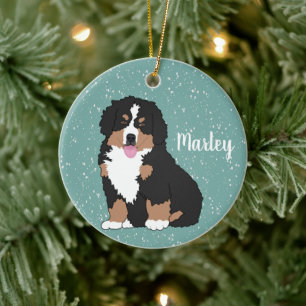 Bernese Mountain Dog Puppy Ceramic Tree Decoration