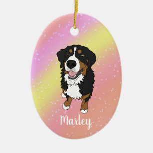 Bernese Mountain Dog Puppy Ceramic Tree Decoration