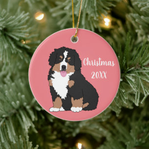 Bernese Mountain Dog Puppy Ceramic Tree Decoration