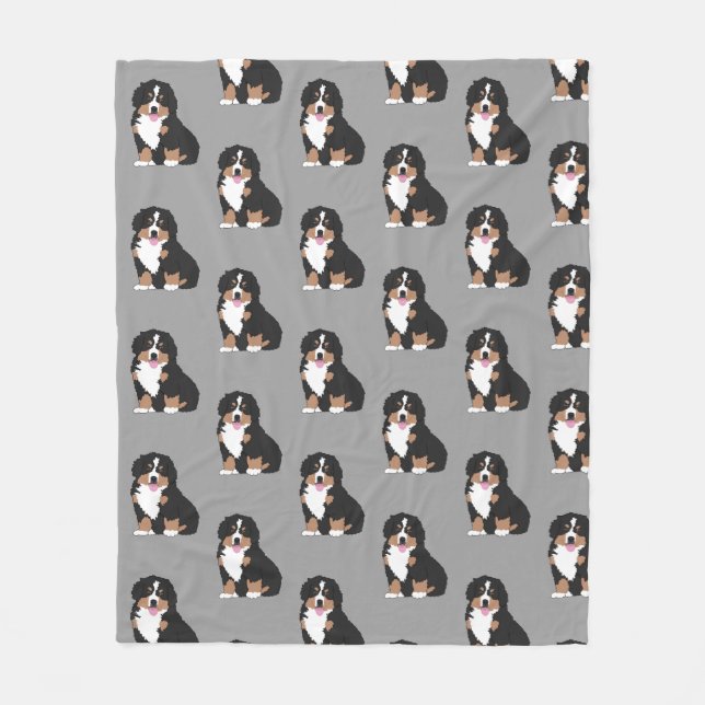 Bernese Mountain Dog Puppy Fleece Blanket (Front)