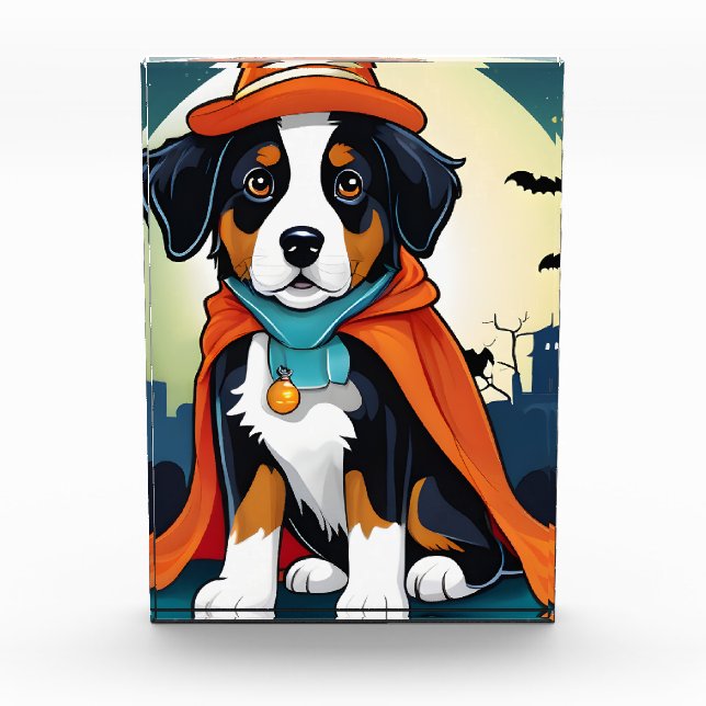 Bernese Mountain Dog Puppy Halloween Photo Block (Front)