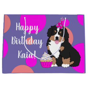 Bernese Mountain Dog Puppy  Large Gift Bag