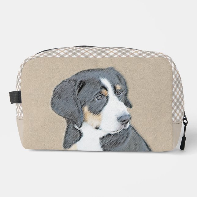 Bernese Mountain Dog Puppy Painting Cute Pet Art Dopp Kit (Front)