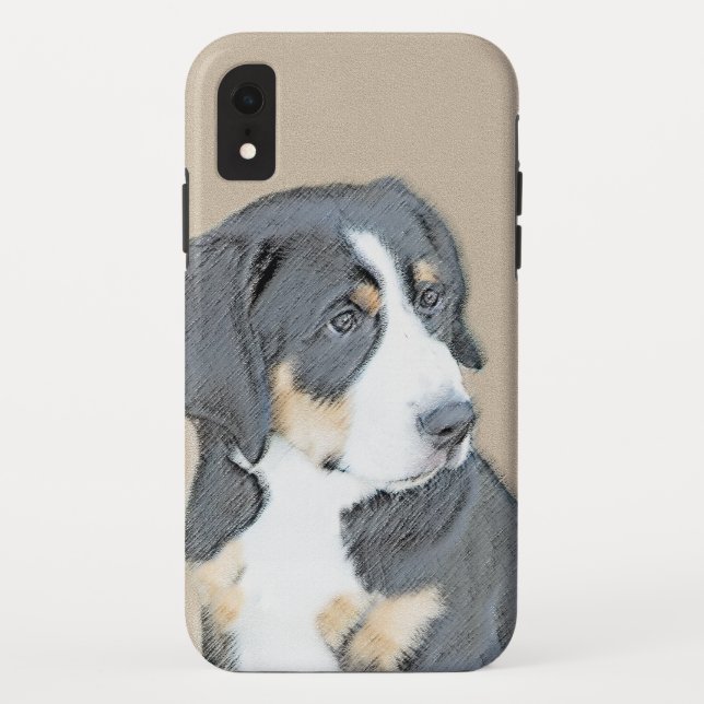 Bernese Mountain Dog Puppy Painting - Original Art Case-Mate iPhone Case (Back)