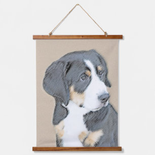 Bernese Mountain Dog Puppy Painting - Original Art Hanging Tapestry