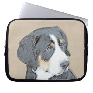 Bernese Mountain Dog Puppy Painting - Original Art Laptop Sleeve