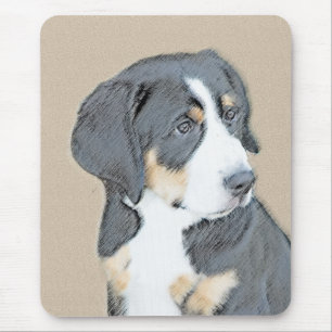 Bernese Mountain Dog Puppy Painting - Original Art Mouse Mat