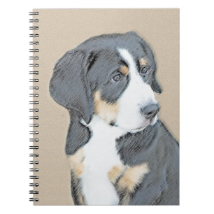 Bernese Mountain Dog Puppy Painting - Original Art Notebook