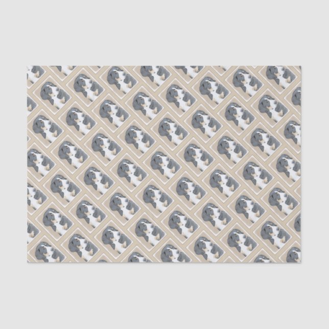 Bernese Mountain Dog Puppy Painting - Original Art Tissue Paper (Front)