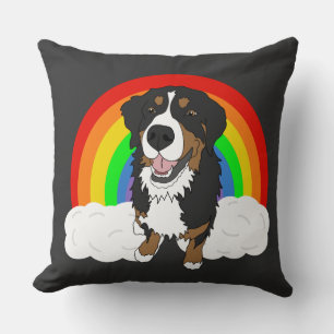 Bernese Mountain Dog Rainbow Cushion