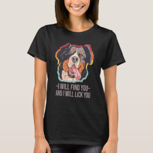 Bernese Mountain Dog Retro Vintage Sunset Colours T-Shirt