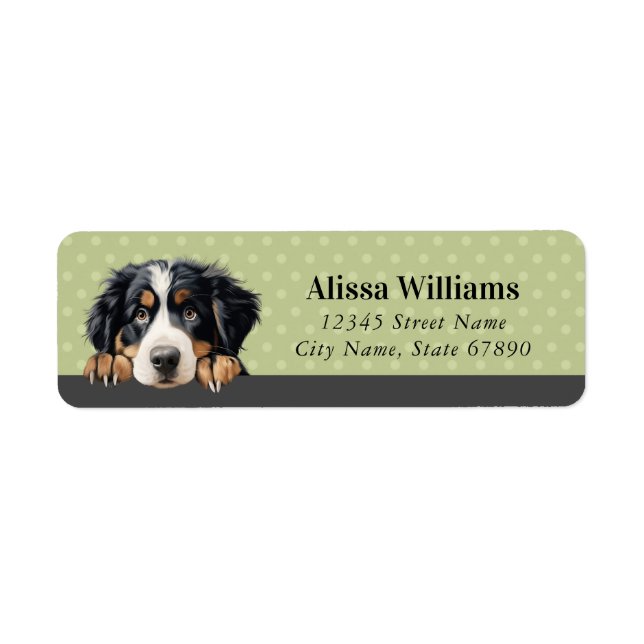 Bernese Mountain Dog Return Address Labels (Front)