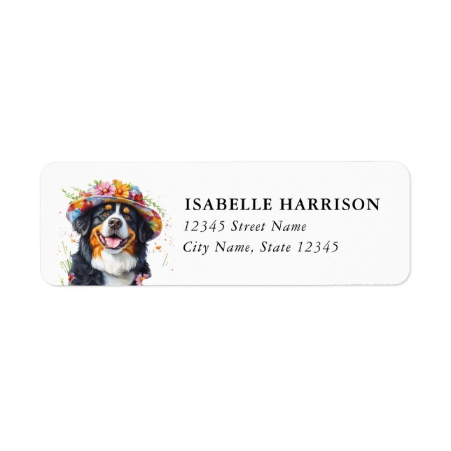 Bernese Mountain Dog Return Address Labels (Front)