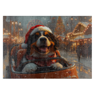 Bernese Mountain Dog Roller Coaster Christmas  Cutting Board