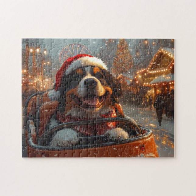 Bernese Mountain Dog Roller Coaster Christmas  Jigsaw Puzzle (Horizontal)