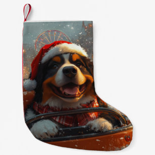Bernese Mountain Dog Roller Coaster Christmas  Small Christmas Stocking