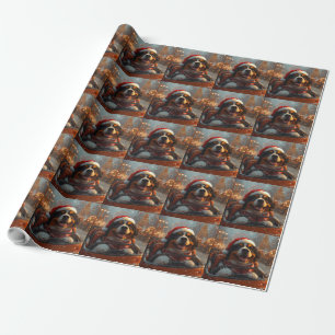 Bernese Mountain Dog Roller Coaster Christmas  Wrapping Paper