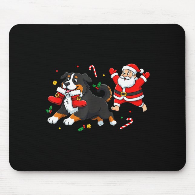 Bernese Mountain Dog Santa Claus Boots Christmas W Mouse Mat (Front)
