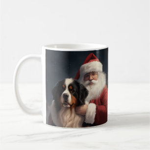 Bernese Mountain Dog Santa Claus Festive Christmas Coffee Mug