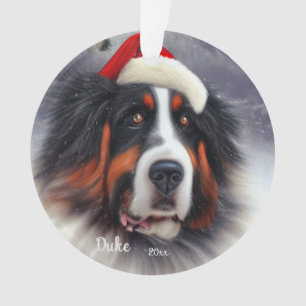 Bernese Mountain Dog, Santa Dog, Christmas Ornament