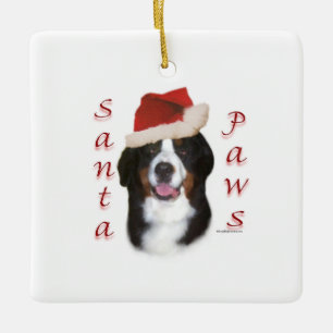 Bernese Mountain Dog Santa Paws Ceramic Ornament