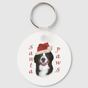 Bernese Mountain Dog Santa Paws Key Ring