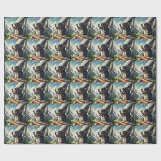 Bernese Mountain Dog Scenic Gift Wrap (Flat)