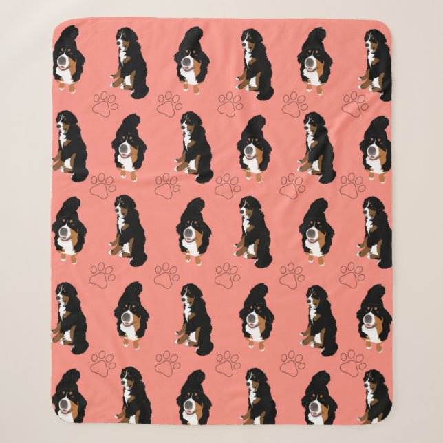 Bernese Mountain Dog Sherpa Blanket (Front)