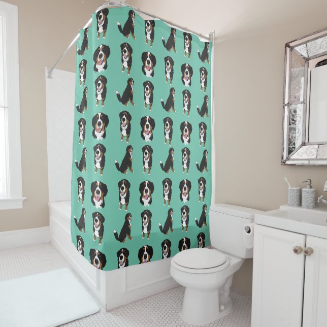 Bernese Mountain Dog Shower Curtain (In Situ)