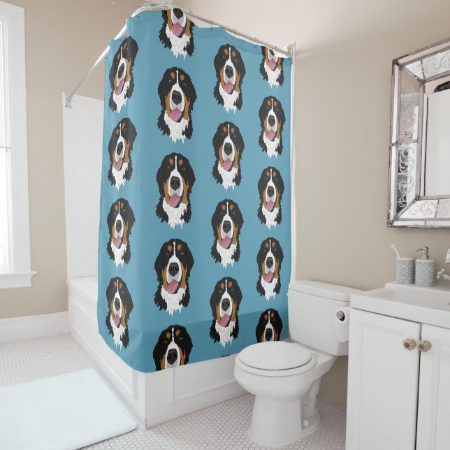 Bernese Mountain Dog Shower Curtain (In Situ)