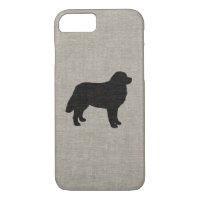 Bernese Mountain Dog Silhouette Faux Linen Style