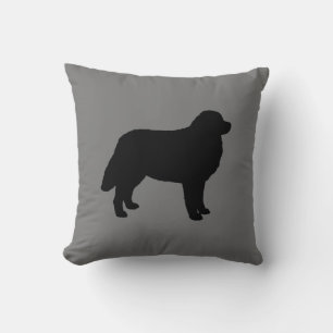 Bernese Mountain Dog Silhouette Grey and Black Cushion