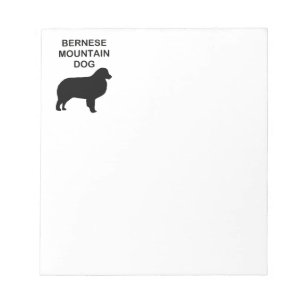 bernese mountain dog silhouette with name notepad