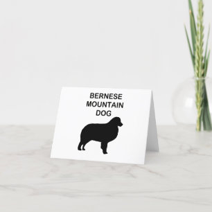 bernese mountain dog silhouette with name thank you card