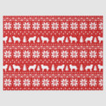 Bernese Mountain Dog Silhouettes Christmas Pattern Tissue Paper<br><div class="desc">Festive Red and White Christmas Sweater Style Pattern with Berner Silhouettes</div>