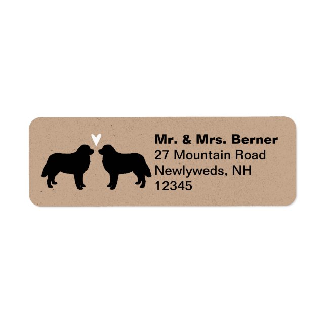 Bernese Mountain Dog Silhouettes with Heart (Front)