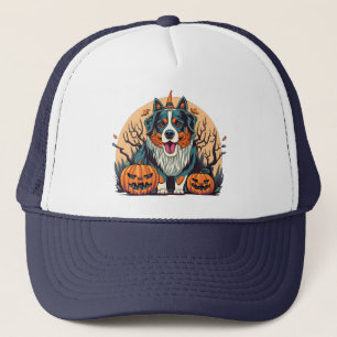 Bernese Mountain Dog Spooky Halloween Trucker Hat