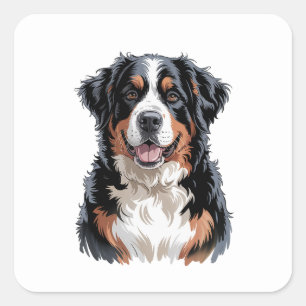 Bernese Mountain Dog  Square Sticker