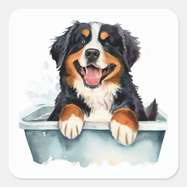 Bernese Mountain Dog Square Sticker (Front)