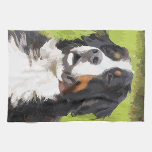 Bernese mountain dog tea towel