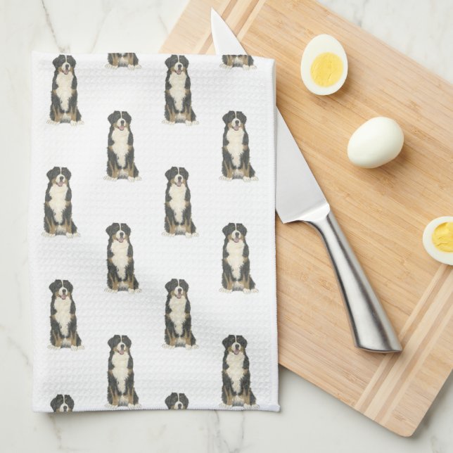 Bernese Mountain Dog Tea Towel (Quarter Fold)