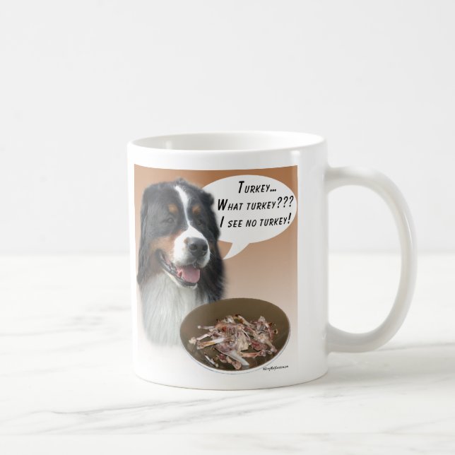 Bernese Mountain Dog Turkey Coffee Mug (Right)